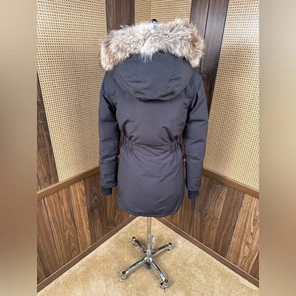 Canada Goose Arctic Program Ladies Trillium Parka HD Black Coyote Fur Trim Coat - Picture 6 of 15